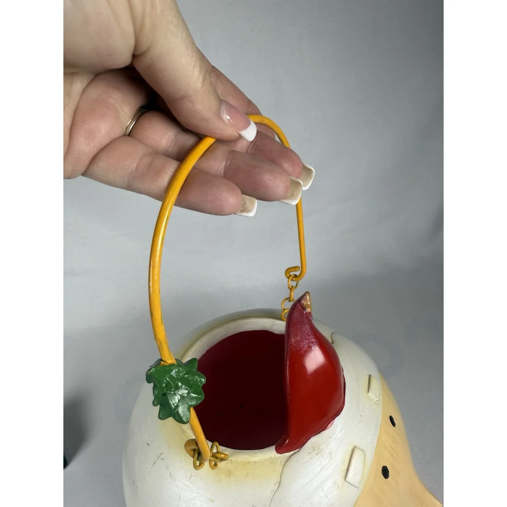 Vintage Christmas Santa Claus Candy Dish Ceramic Bowl Bucket 2003 Holiday